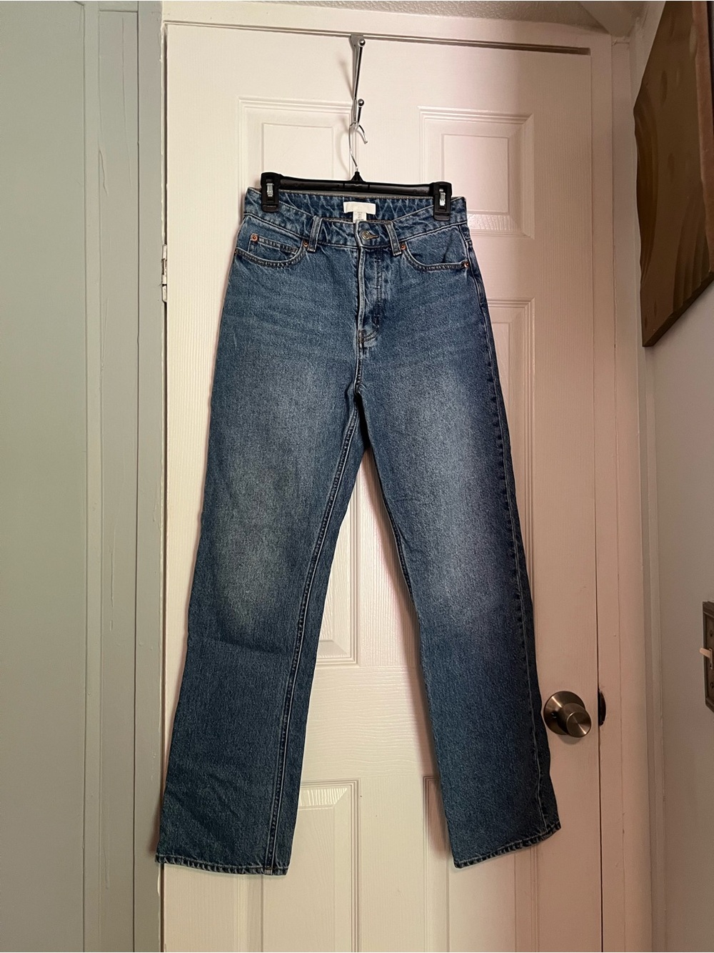 H&M Straight-Leg Jeans in Medium Blue Wash